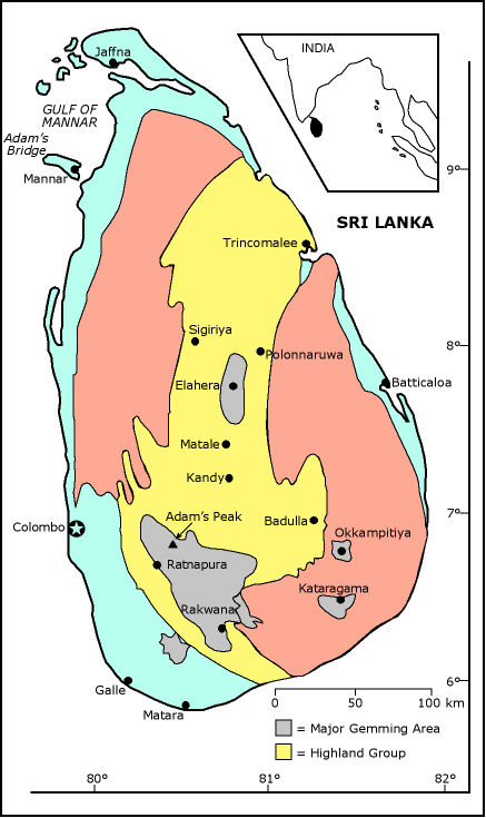Map of Sri Lanka by Richard W. Hughes