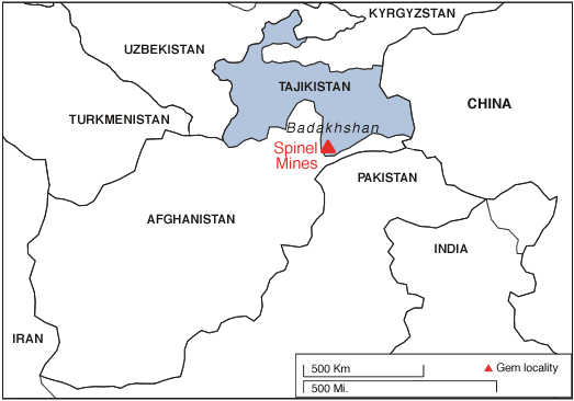 Map of Spinel Mines