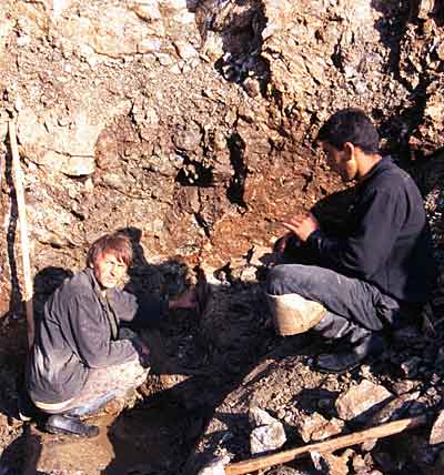 Mining Demantoid Garnet photo image