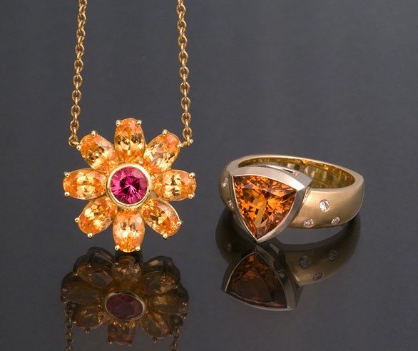 Garnet Pendant and Ring photo image