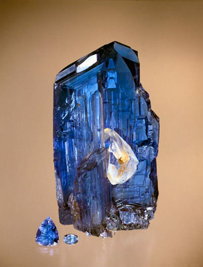 Tanzanite Rough & Cut photo image