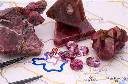 Spinel Rough and Cut photo image