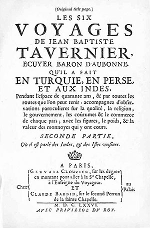 Tavernier frontispiece image