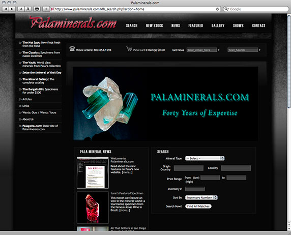 Palaminerals.com webshot image