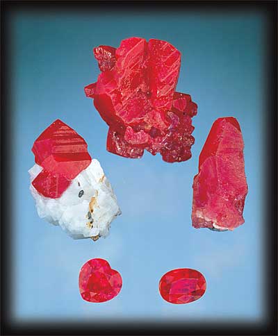 Rough and Faceted Rubies photo image